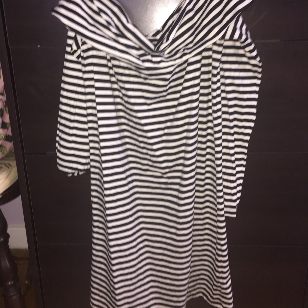 Off the shoulder striped dress